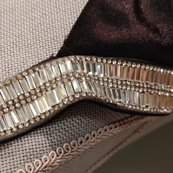 Black Satin and Rhinestones LBD Size Medium - Picture 4 of 13